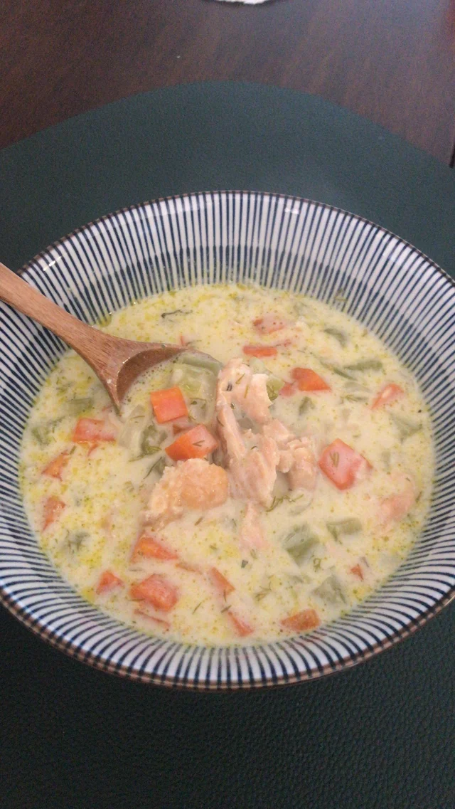 Легкий кето-суп из лосося
