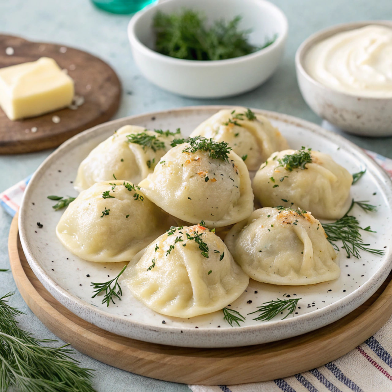 Кето-вареники с картошкой
