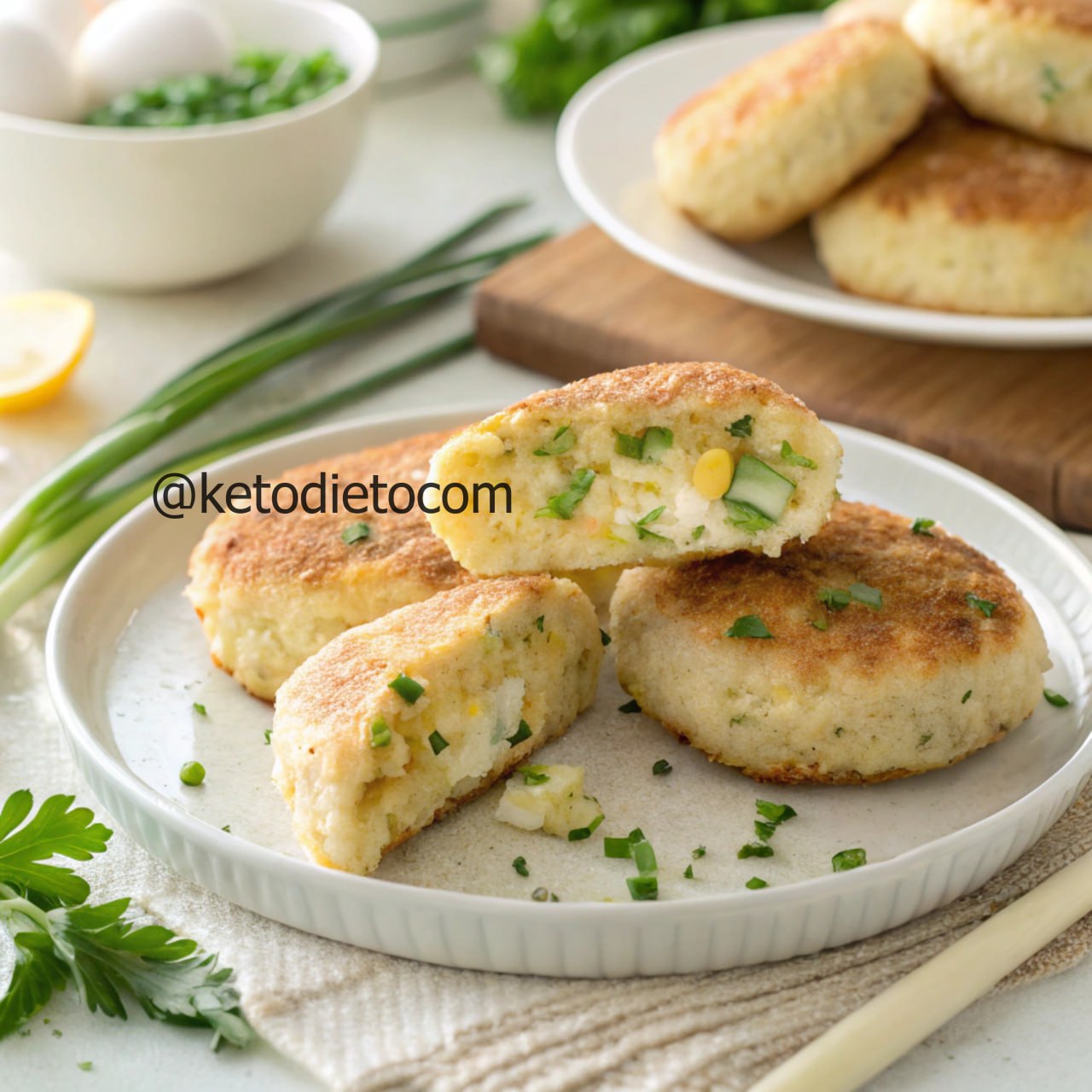 Кето-зразы с яйцом и зелёным луком